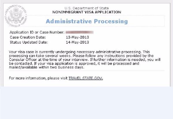 美國簽證狀態(tài)