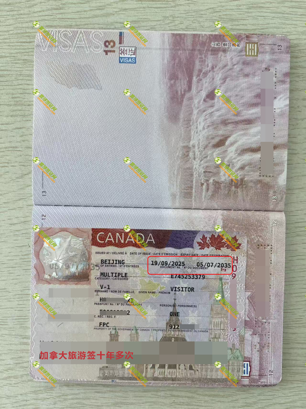 加拿大簽證頁